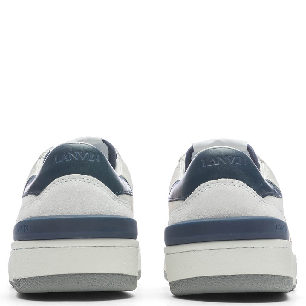 LANVIN CLAY LOW TOP SNEAKERS - NAVY BLUE/ORANGE - 4