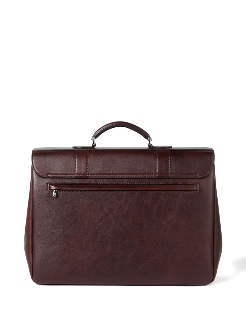 double-buckle leather briefcase - 3