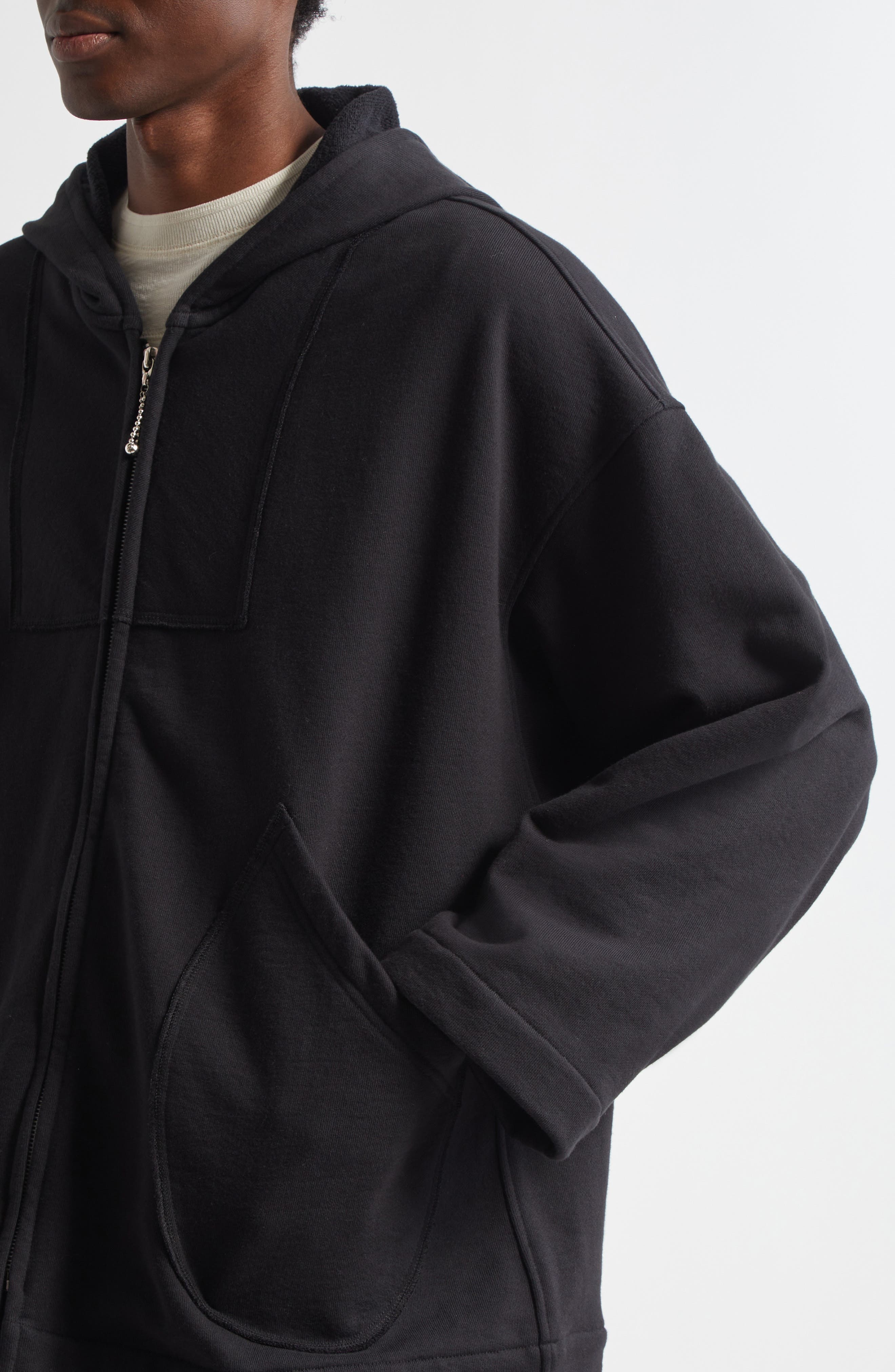 Bode Sideline Cotton Zip-Up Hoodie in Black at Nordstrom - 4