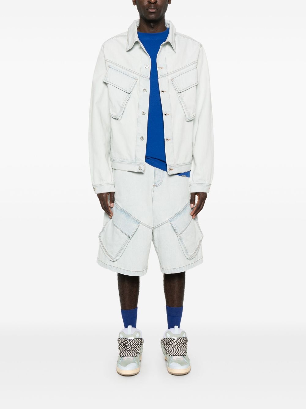 denim cargo jacket - 2