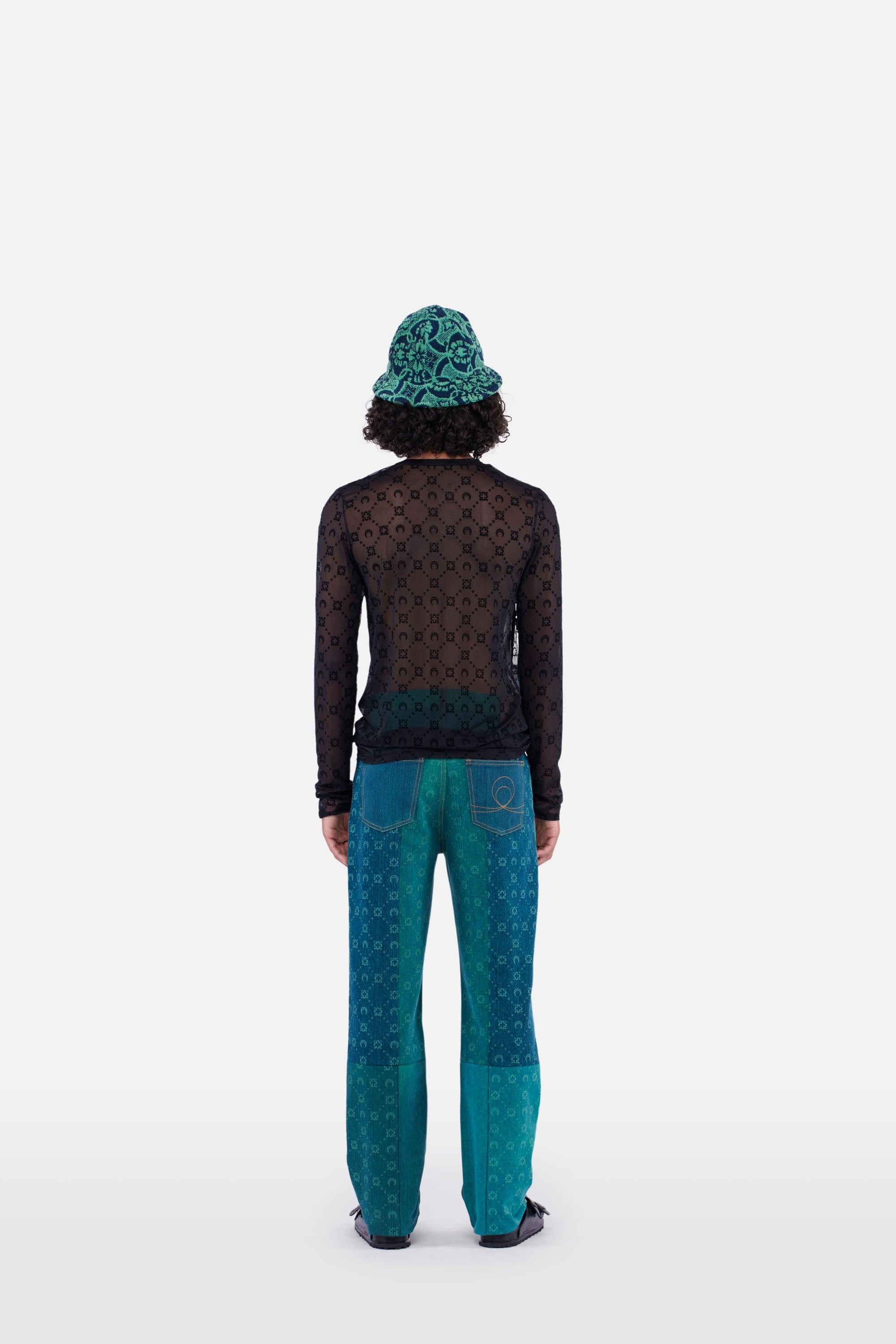 Regenerated Moonogram Denim Fitted Trousers - 3