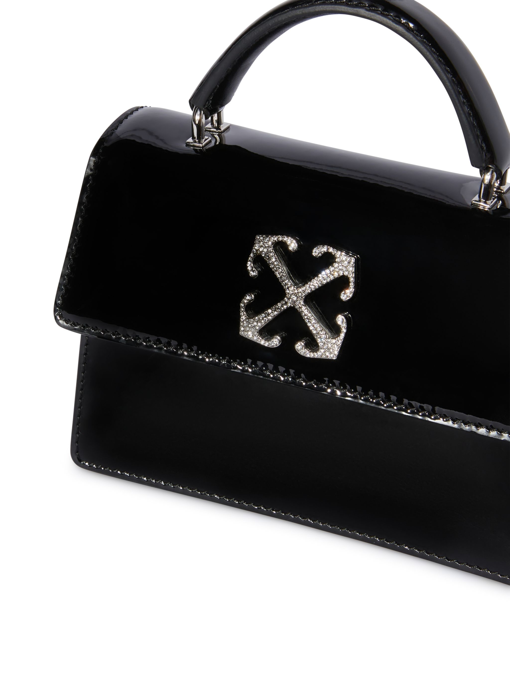 Black Patent Strass Baby Jitney Bag - 6