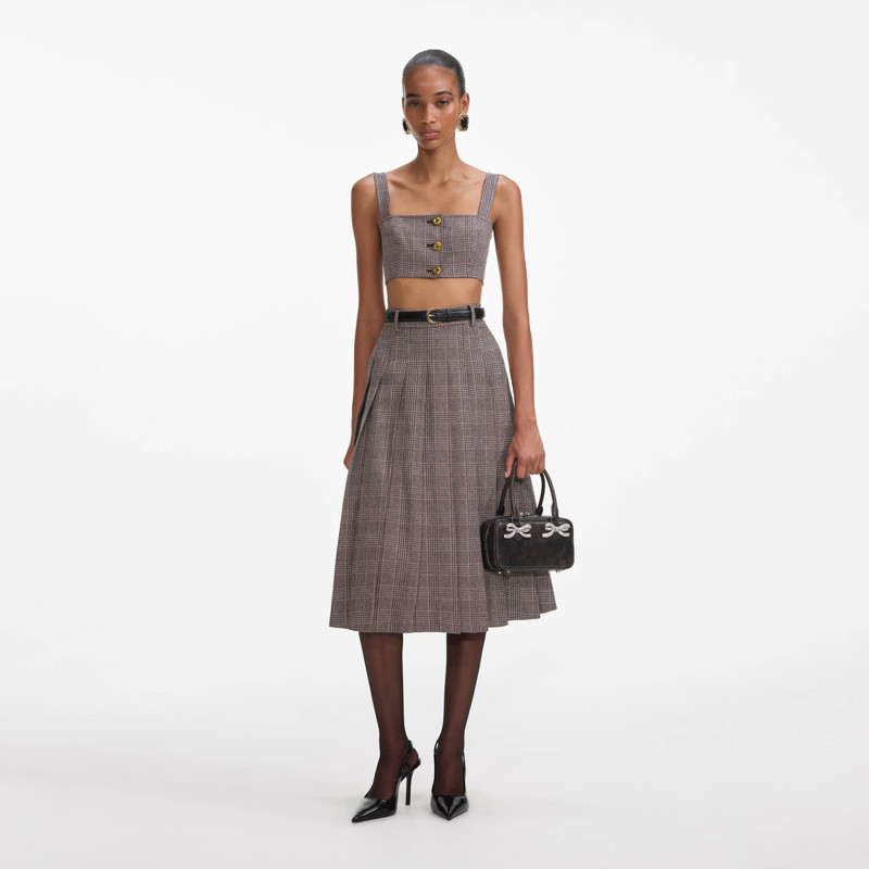 Brown Check Crop Top 1