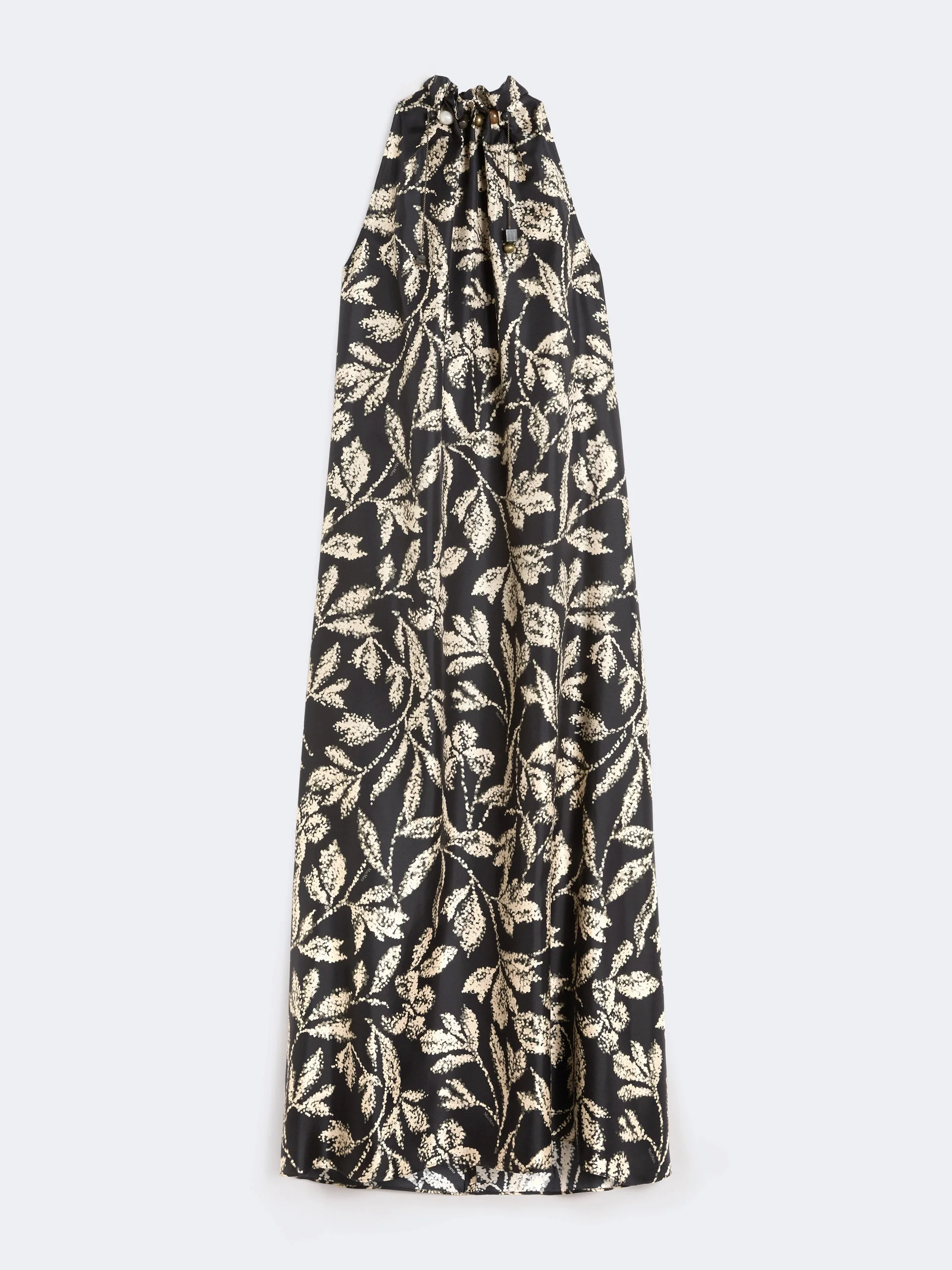 CARTONE Printed silk twill dress - BLACK - 1