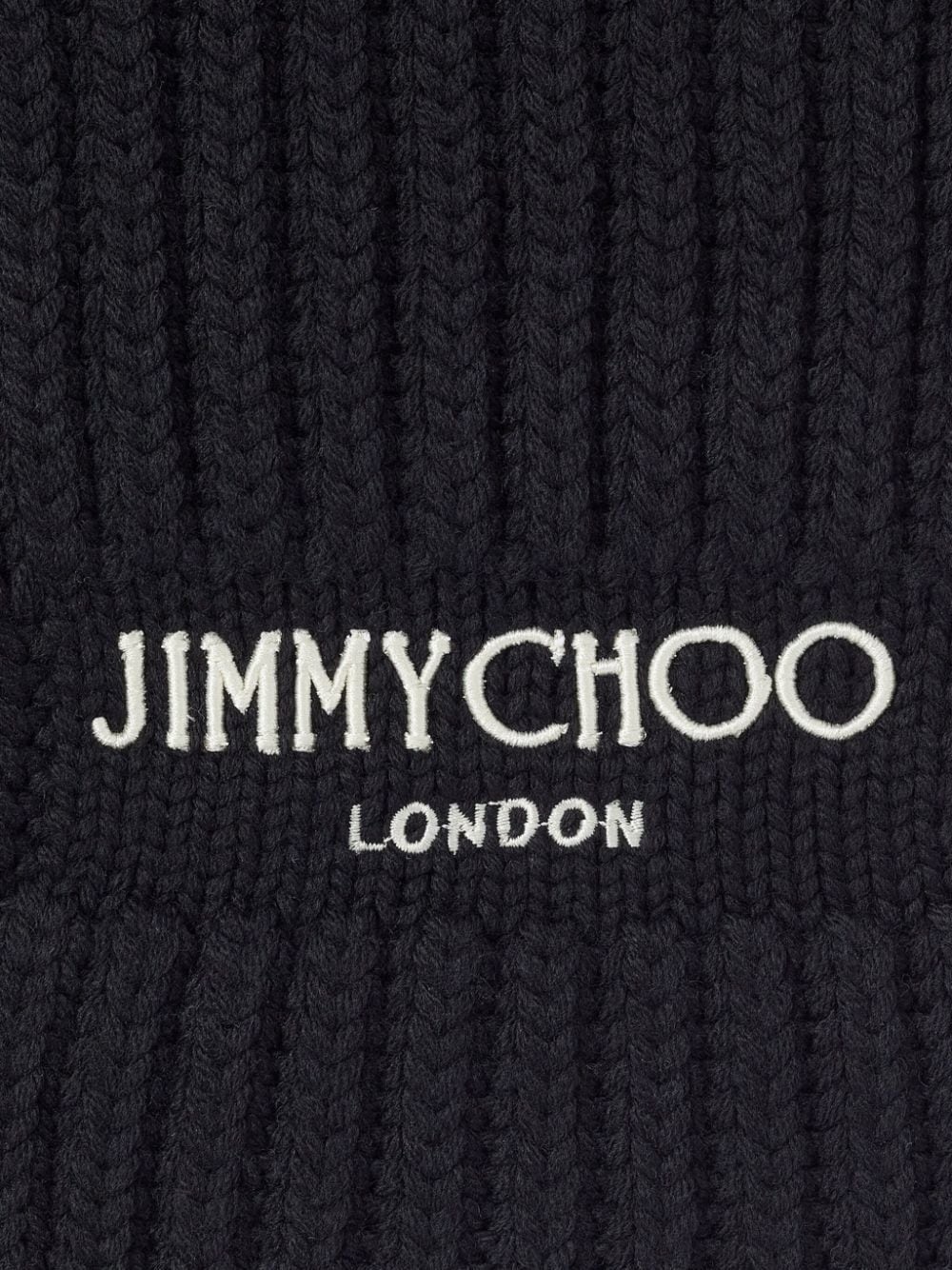 logo-embroidered chunky-knit scarf - 2