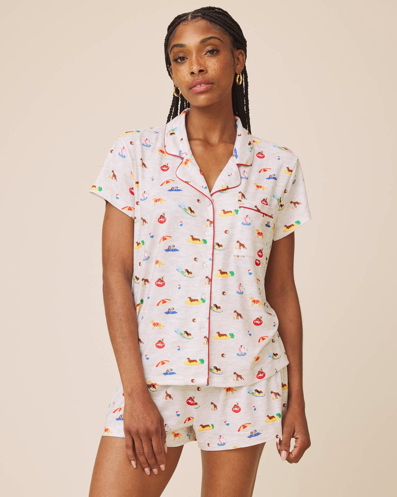 Splendid Beach Dogs Flora Pillowsoft Short Set outlook