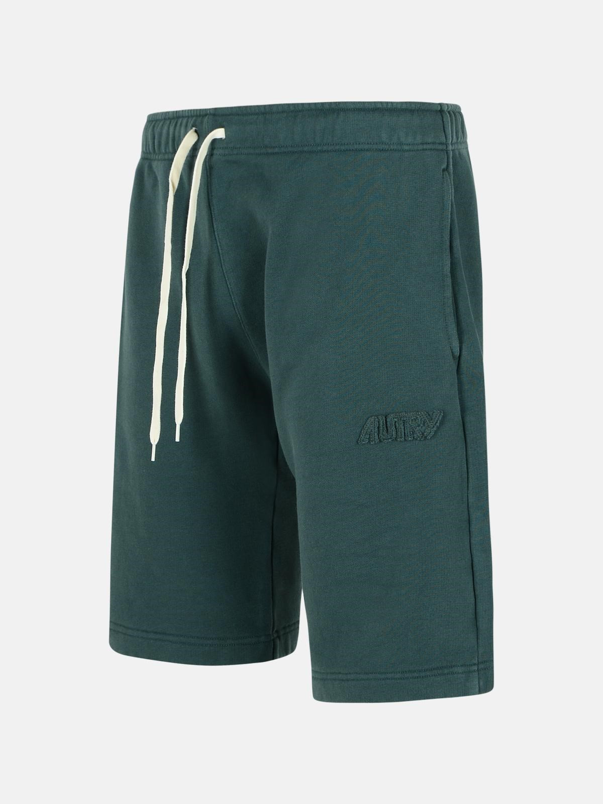 GREEN COTTON BERMUDA SHORTS - 2