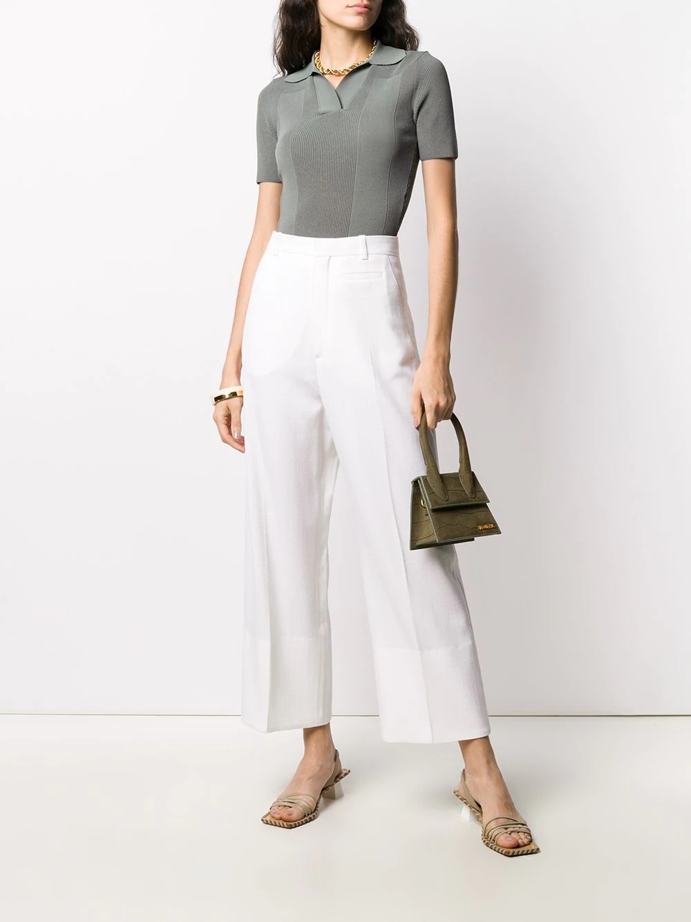 high-waisted wide-leg trousers - 2