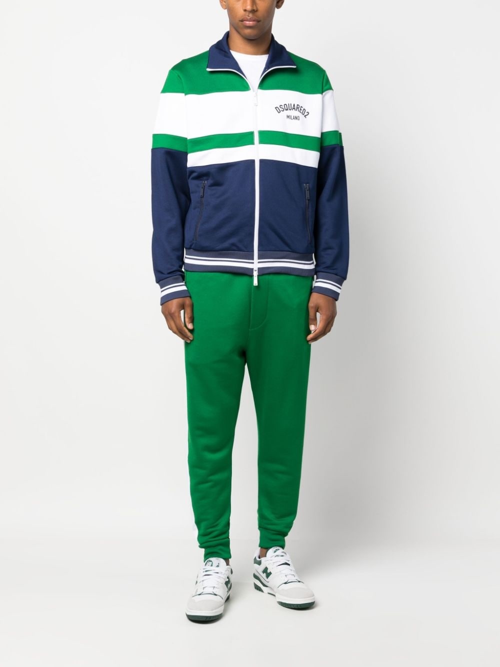 colour-block logo-print bomber jacket - 2