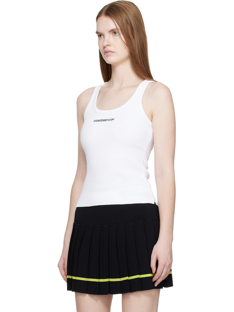 CASABLANCA White Ribbed Tank Top outlook
