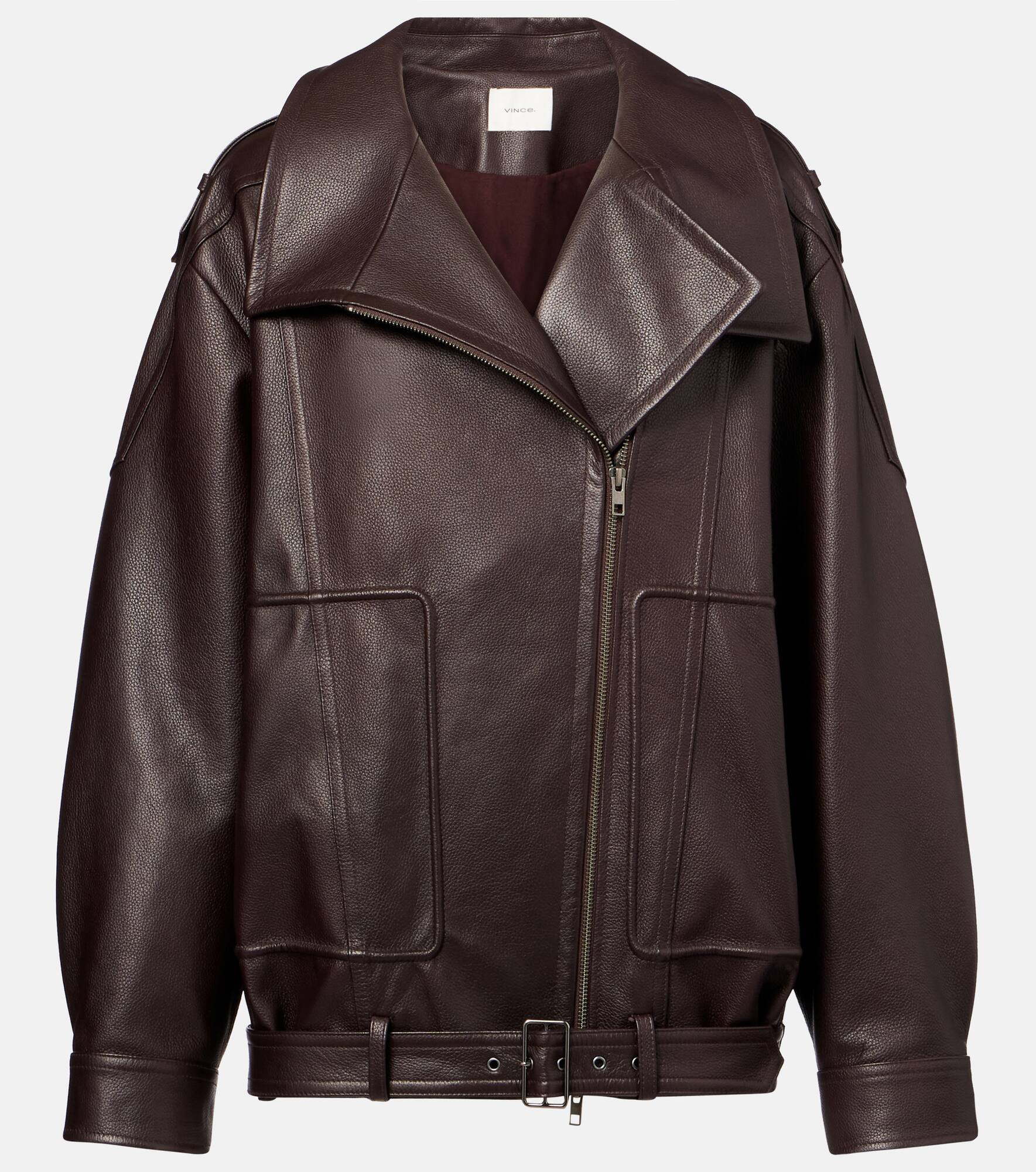 Leather biker jacket - 1