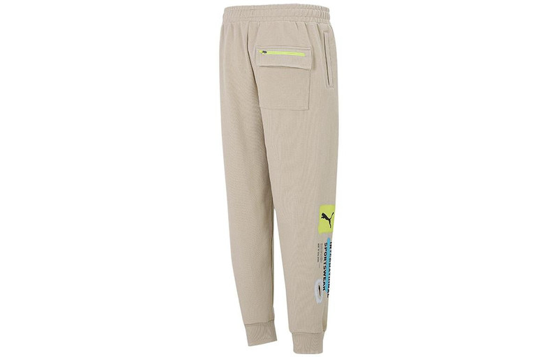 PUMA PUMA Trend Graphic Logo Pants 'Beige' 536088-19 outlook