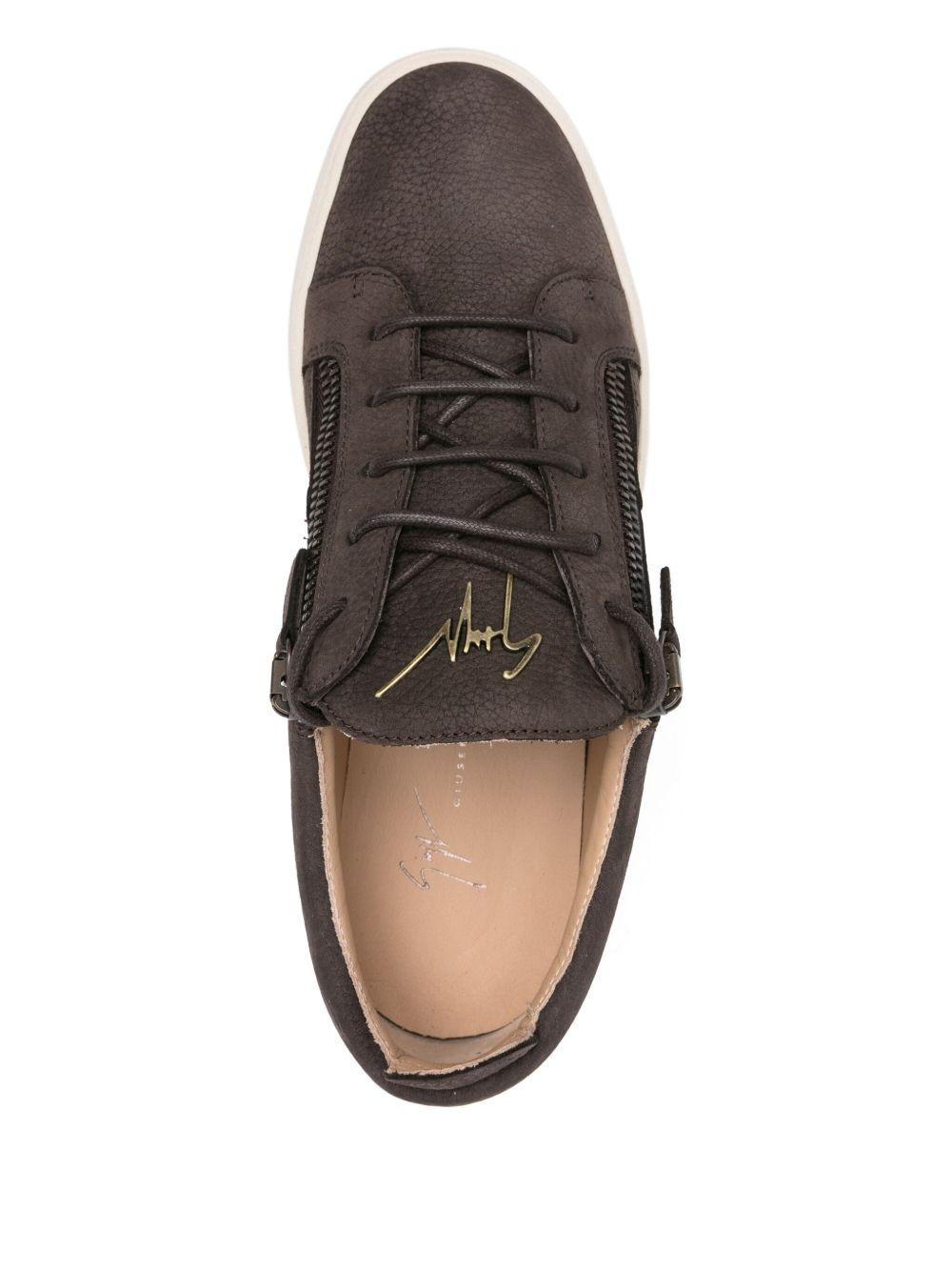lace-up leather trainers - 4