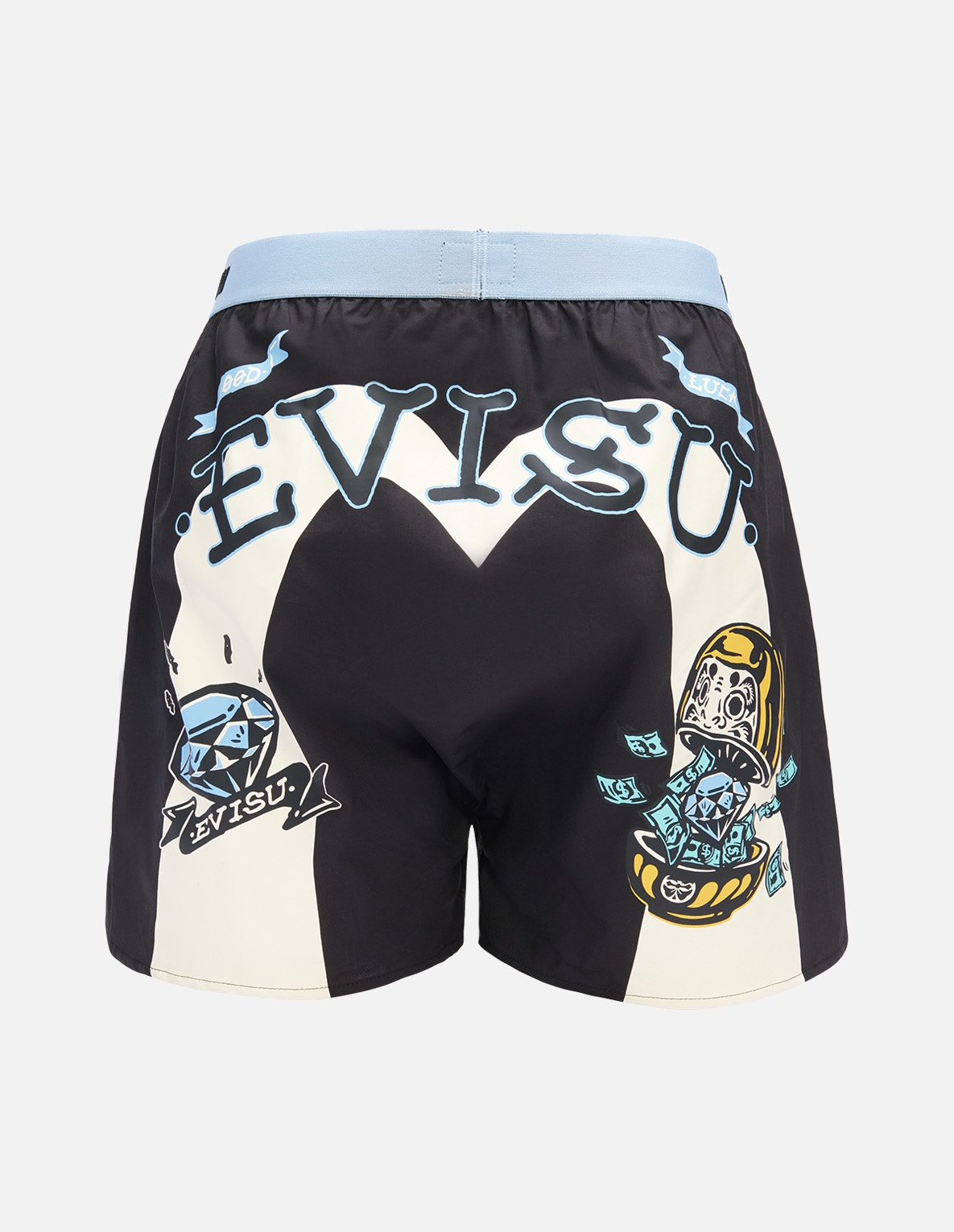 DIAMOND DARUMA AND DAICOCK PRINT BOXERS SHORTS - 1