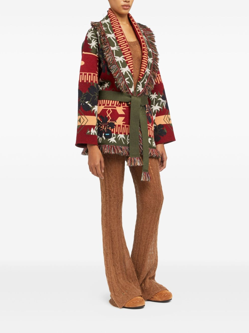 Icon jacquard fringed cardigan - 3