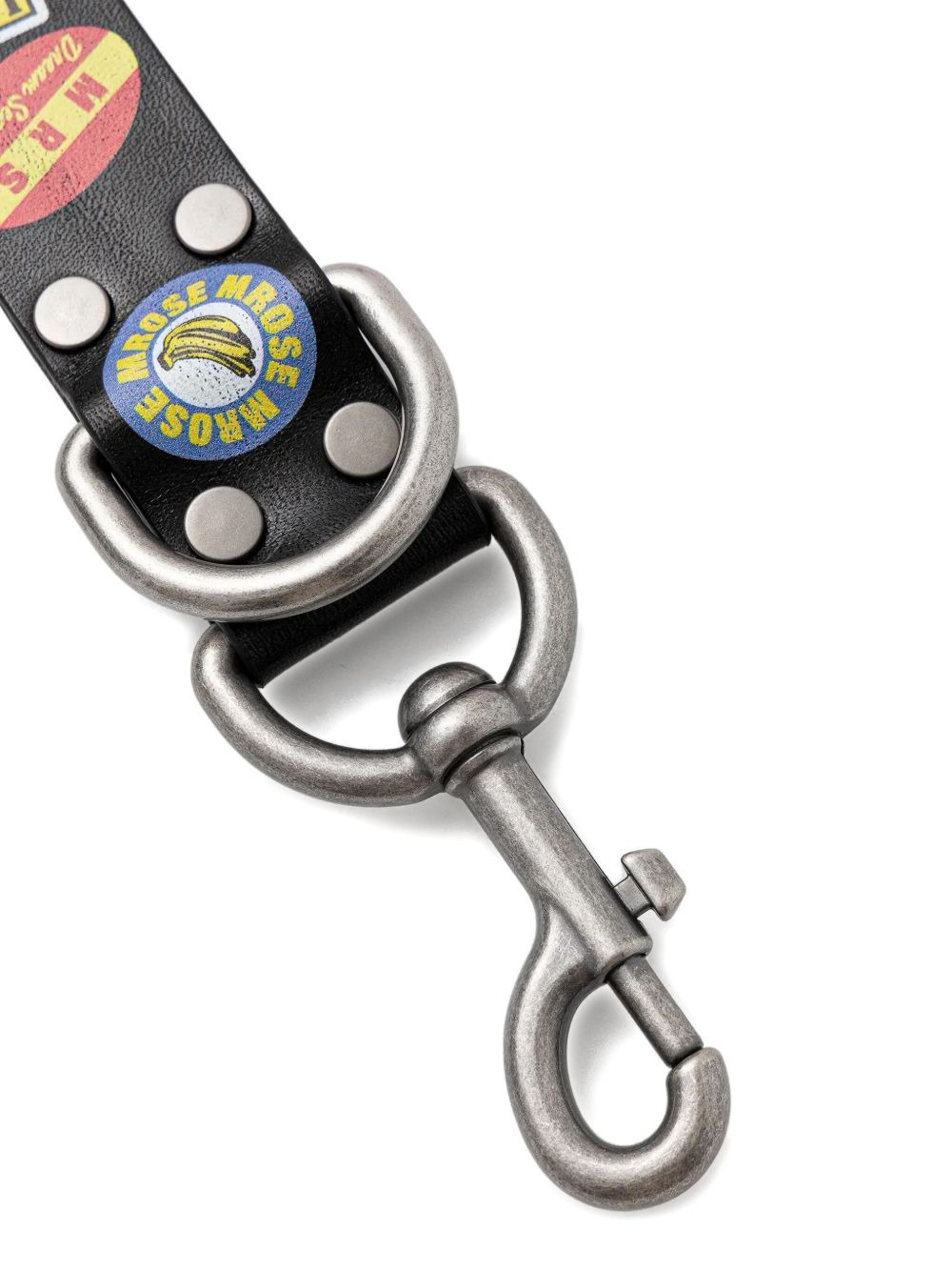 graphic-patches leather keyring - 3
