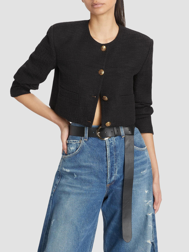 Women's Pia Cotton-Blend Tweed Crop Jacket - Black 3