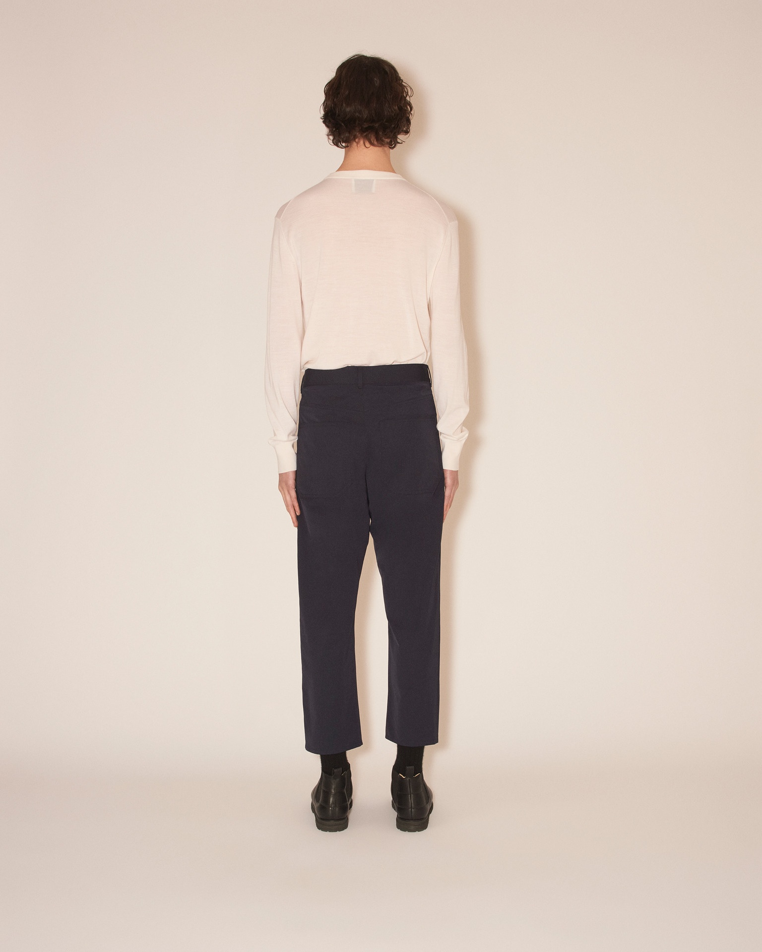 JASPER - Straight-leg pants - Navy blue - 4