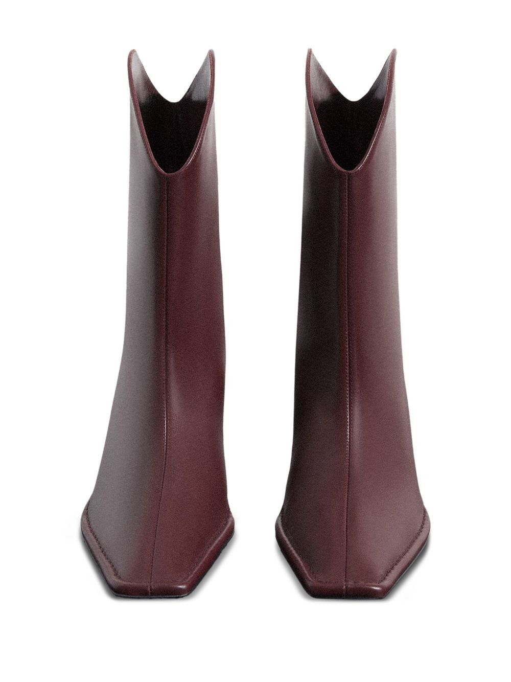 65mm square-toe sculpted-heel boots - 4