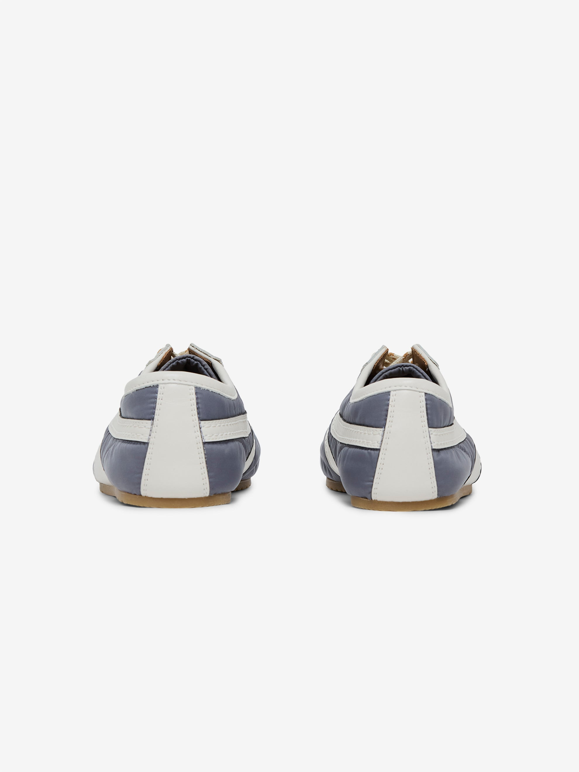 FABRIC COMBINED WITH LEATHER SNEAKERS (LIGHT BLUE) - 4