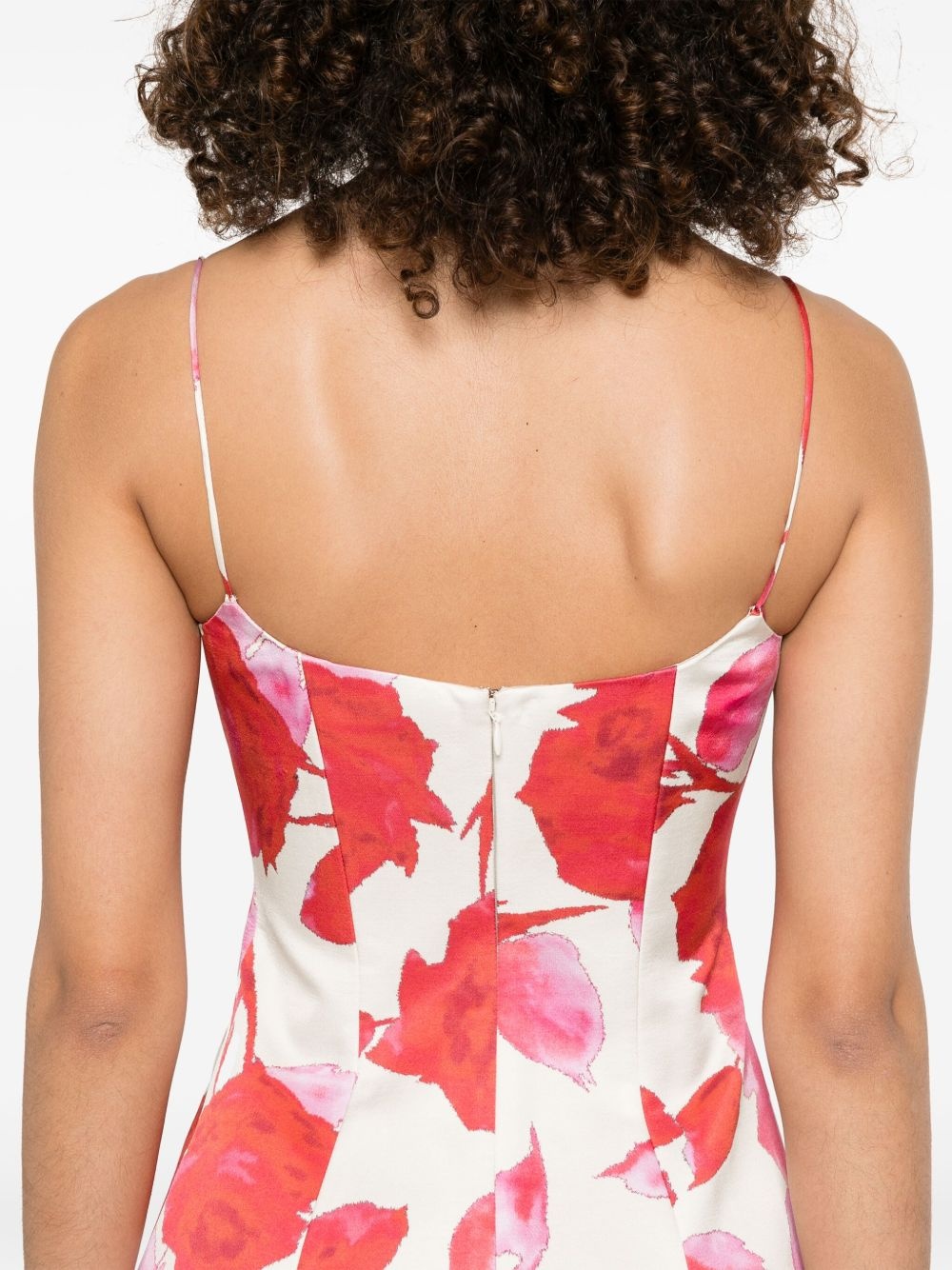 floral-print satin mini dress - 5