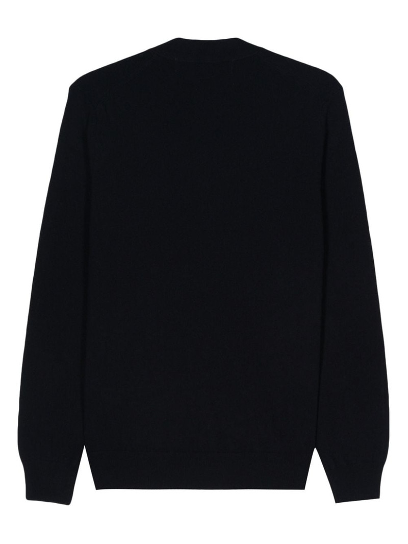 Comme des Garçons PLAY heart-patch wool cardigan outlook