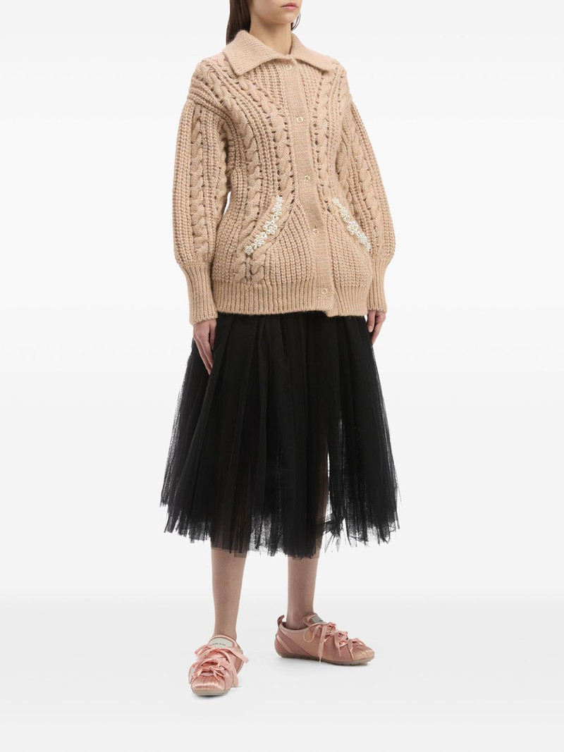Simone Rocha cable-knit cardigan outlook