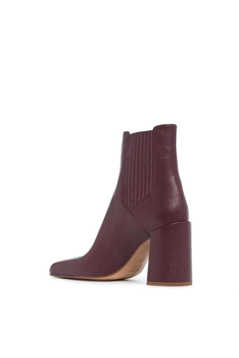 GABRIELA HEARST Luke High Heel Ankle Boot in Bordeaux Textured Leather outlook