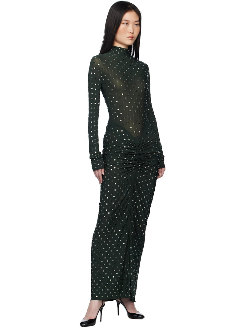 Alaïa Green Draped Maxi Dress outlook