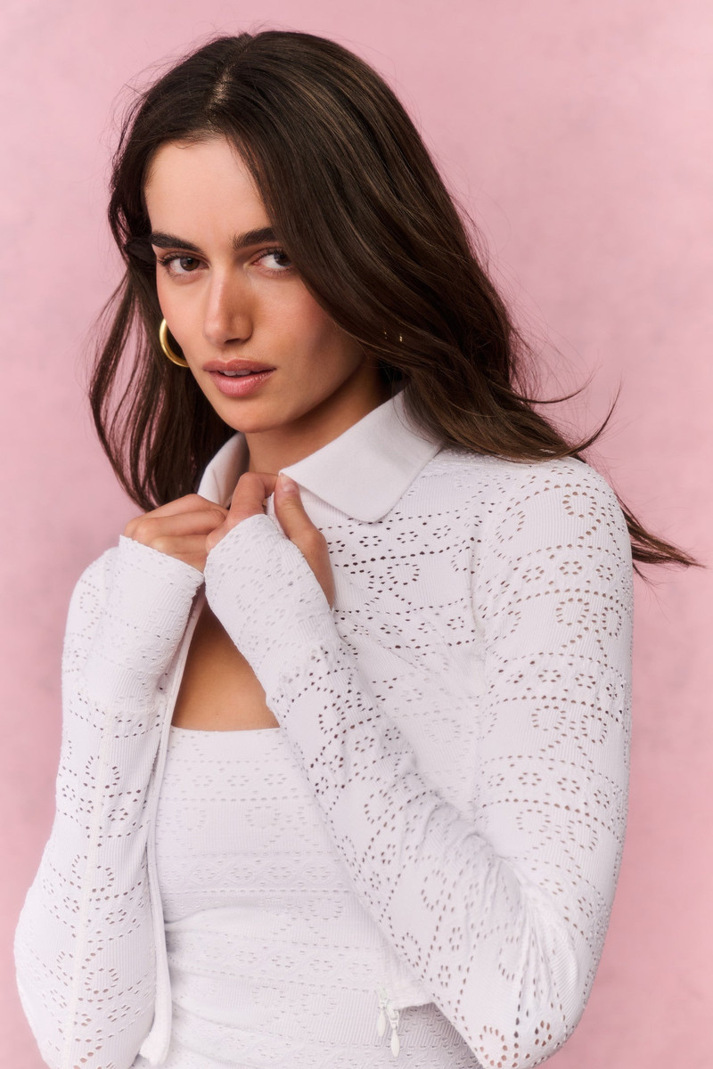 LoveShackFancy Tinker Eyelet Active Jacket outlook