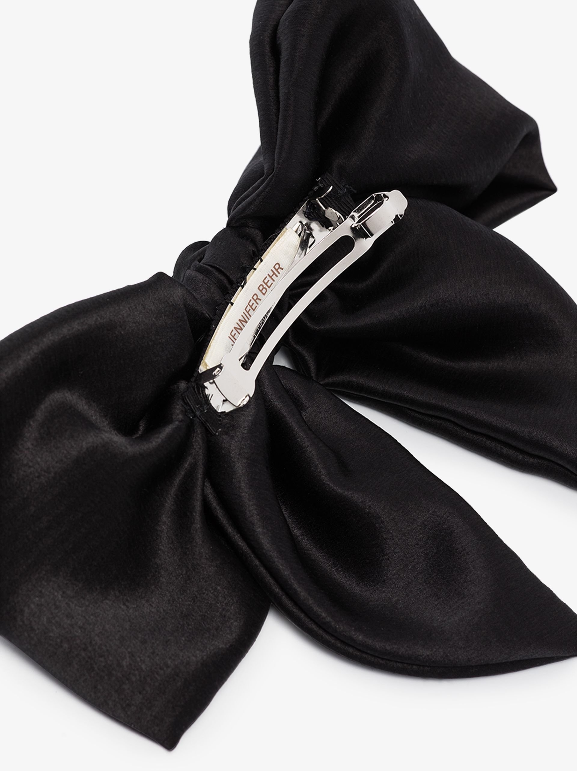 black Naples satin bow hair clip - 3