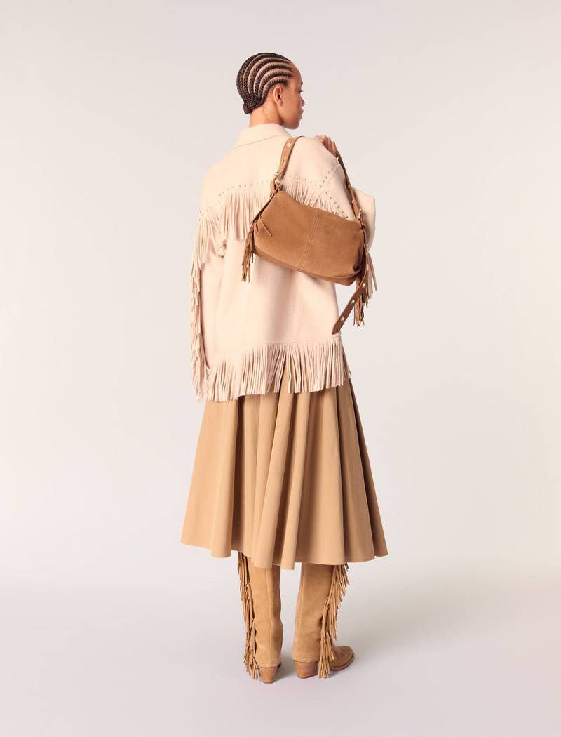 Double-breasted fringed coat 4