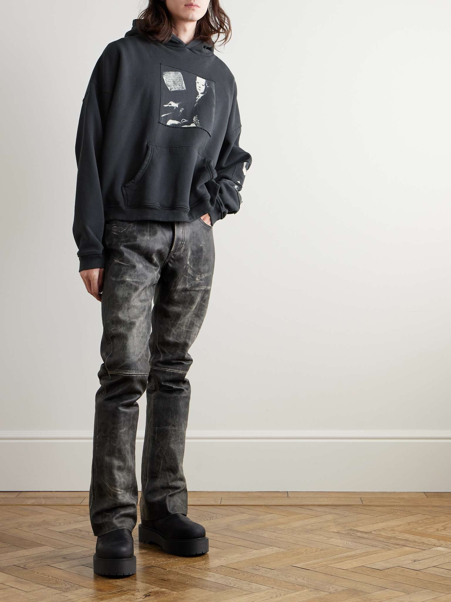Printed Patchwork Cotton-Jersey Hoodie - 2