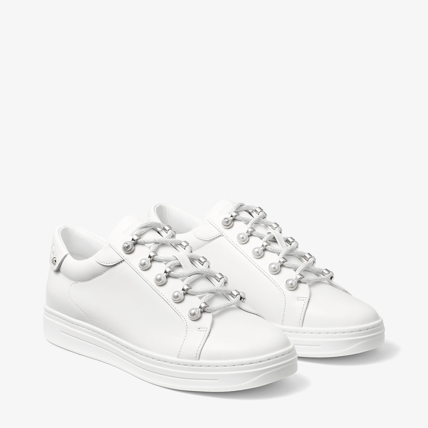 Antibes/F
White Low-Top Trainers with Pearls - 3