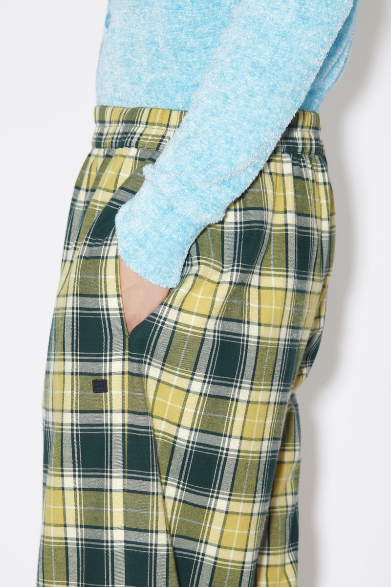 Flannel check trousers - Forest green/light green 5