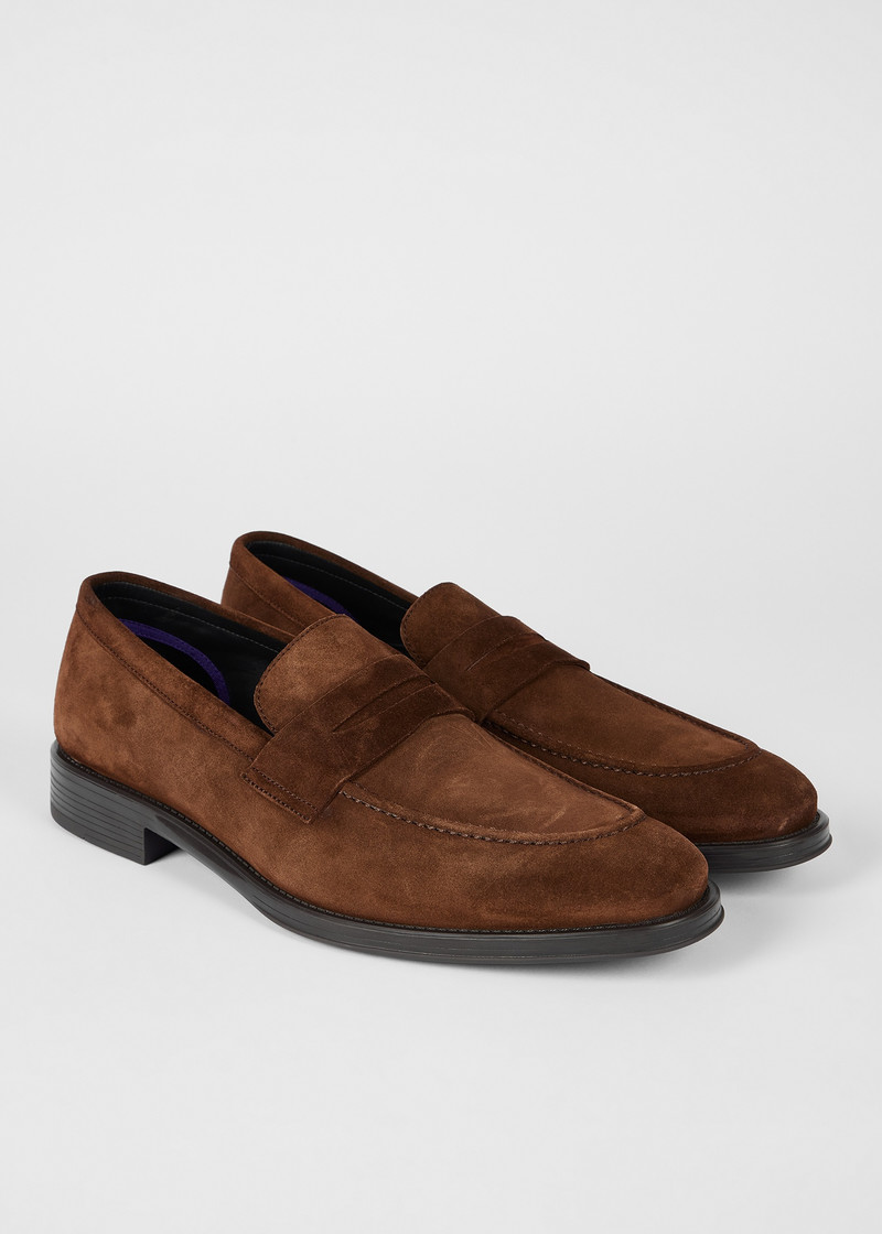 Paul Smith Brown Suede 'Pierce' Loafers outlook