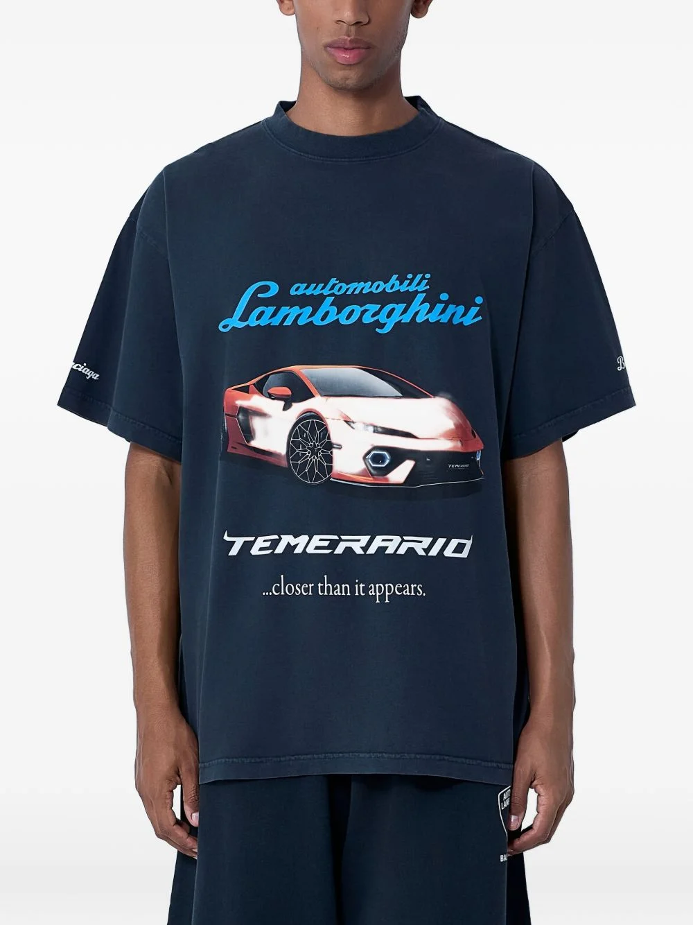 Lamborghini-print crew-neck T-shirt - 1