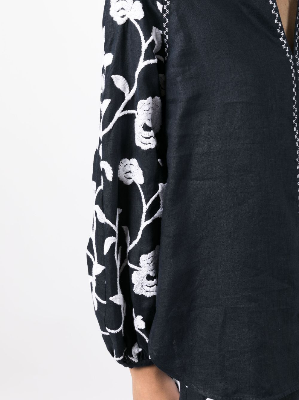 Molveno floral-embroidered tunic top - 5