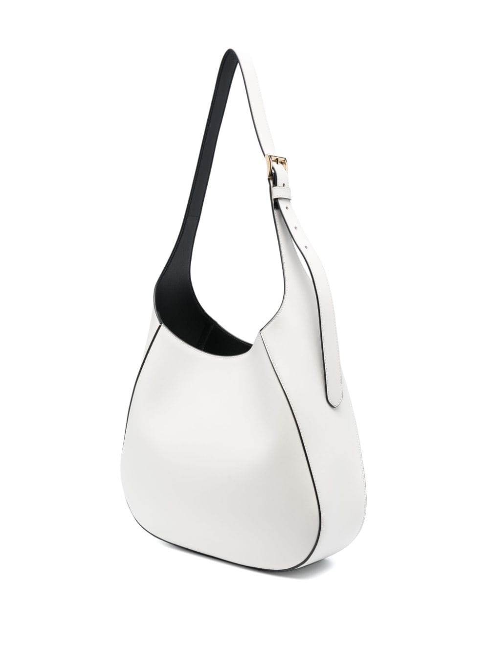 triangle-logo leather shoulder bag - 3