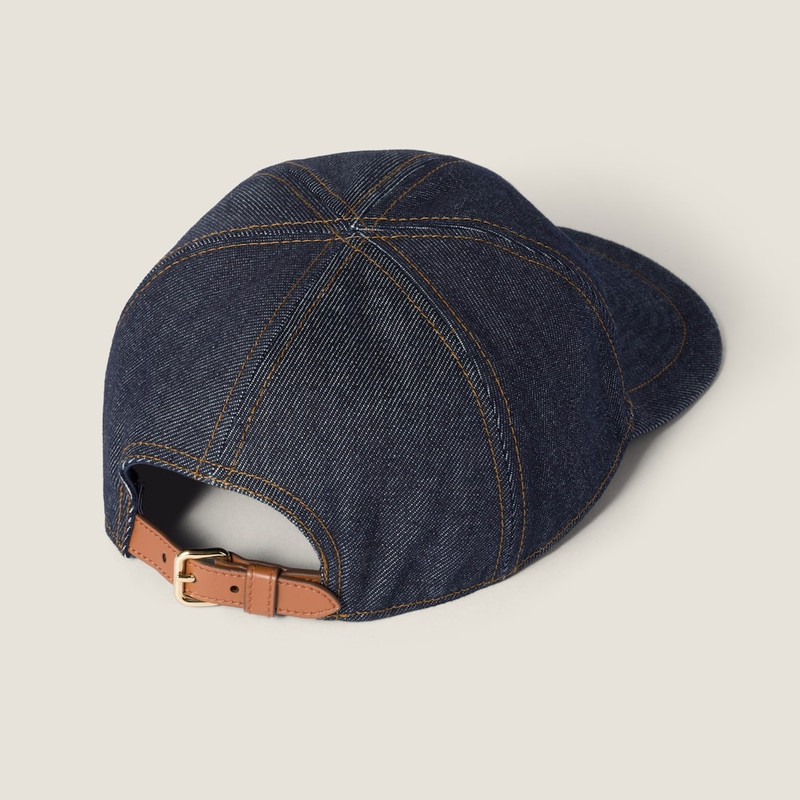 Miu Miu Denim baseball cap outlook