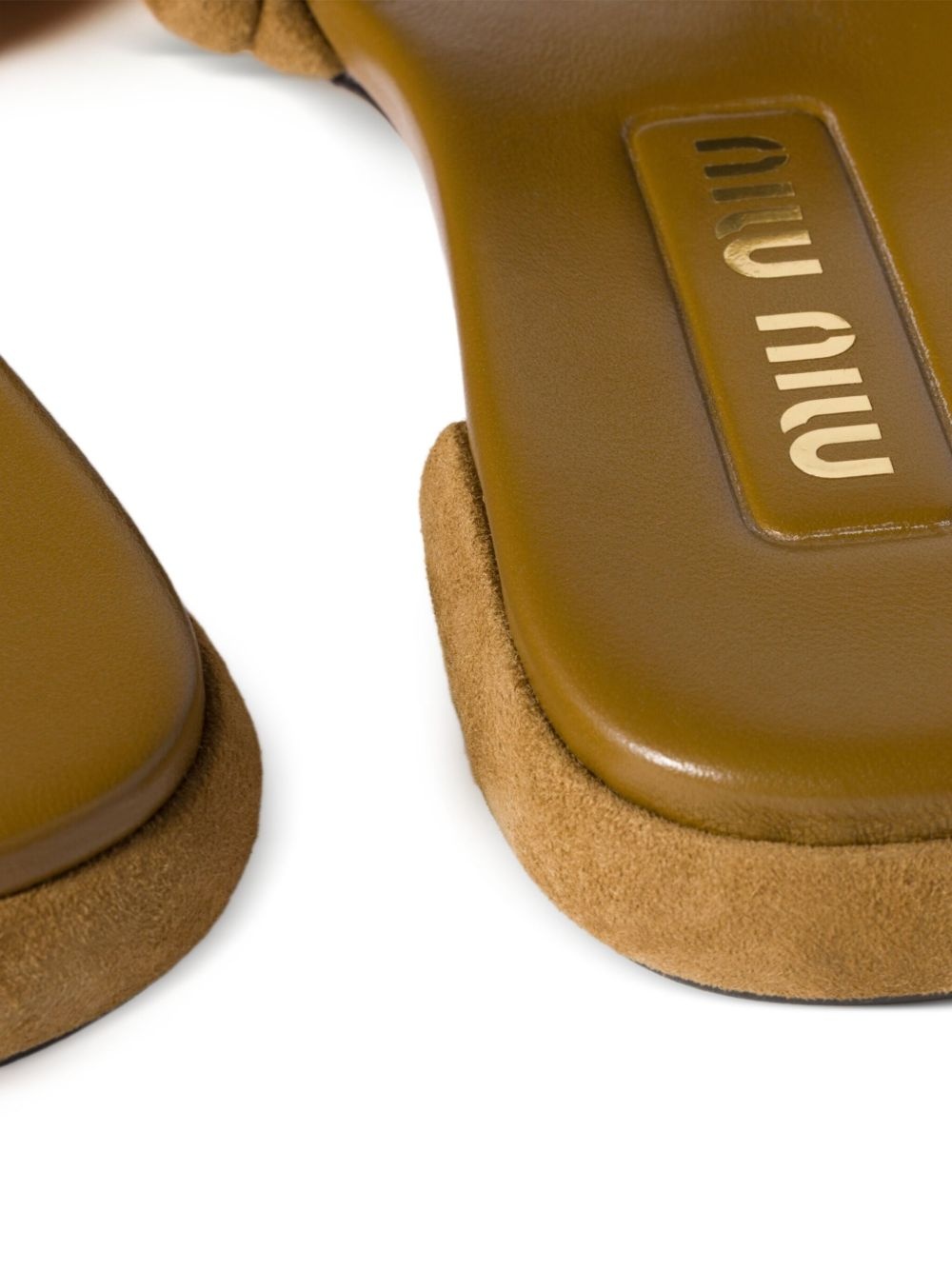 matelassé suede slides - 4