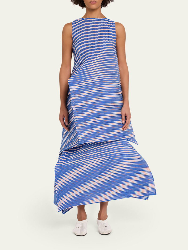 ISSEY MIYAKE Striped Sculpted Midi Skirt outlook