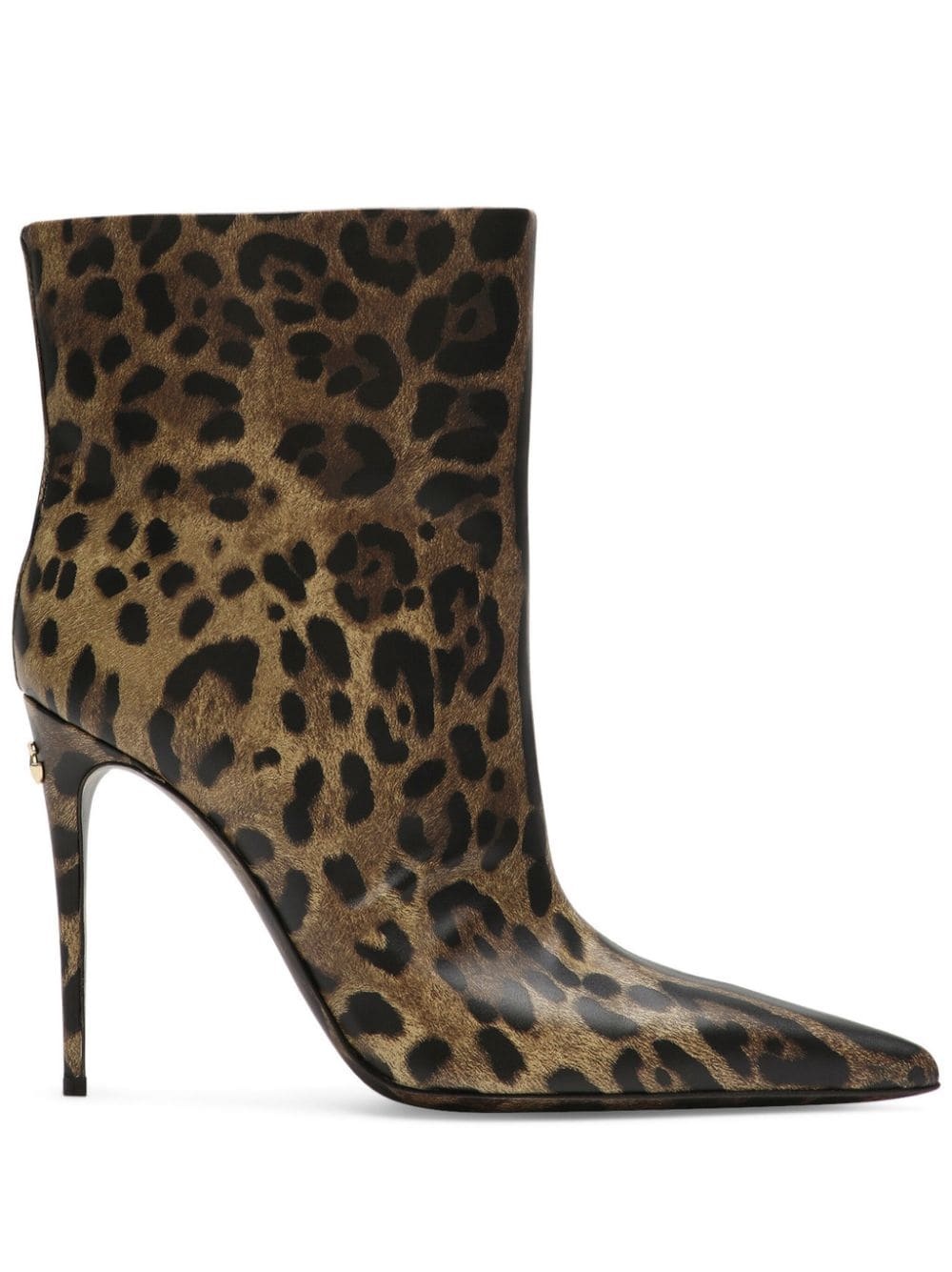 105mm leopard-print leather boots - 1