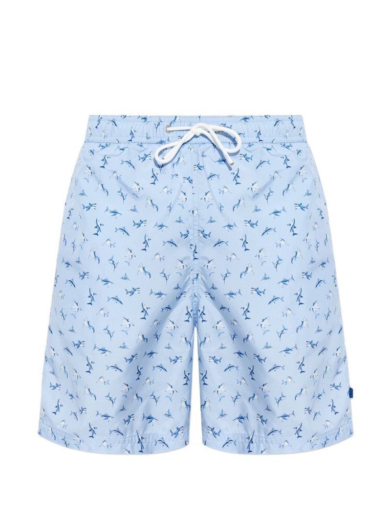 shark-print swim shorts 1