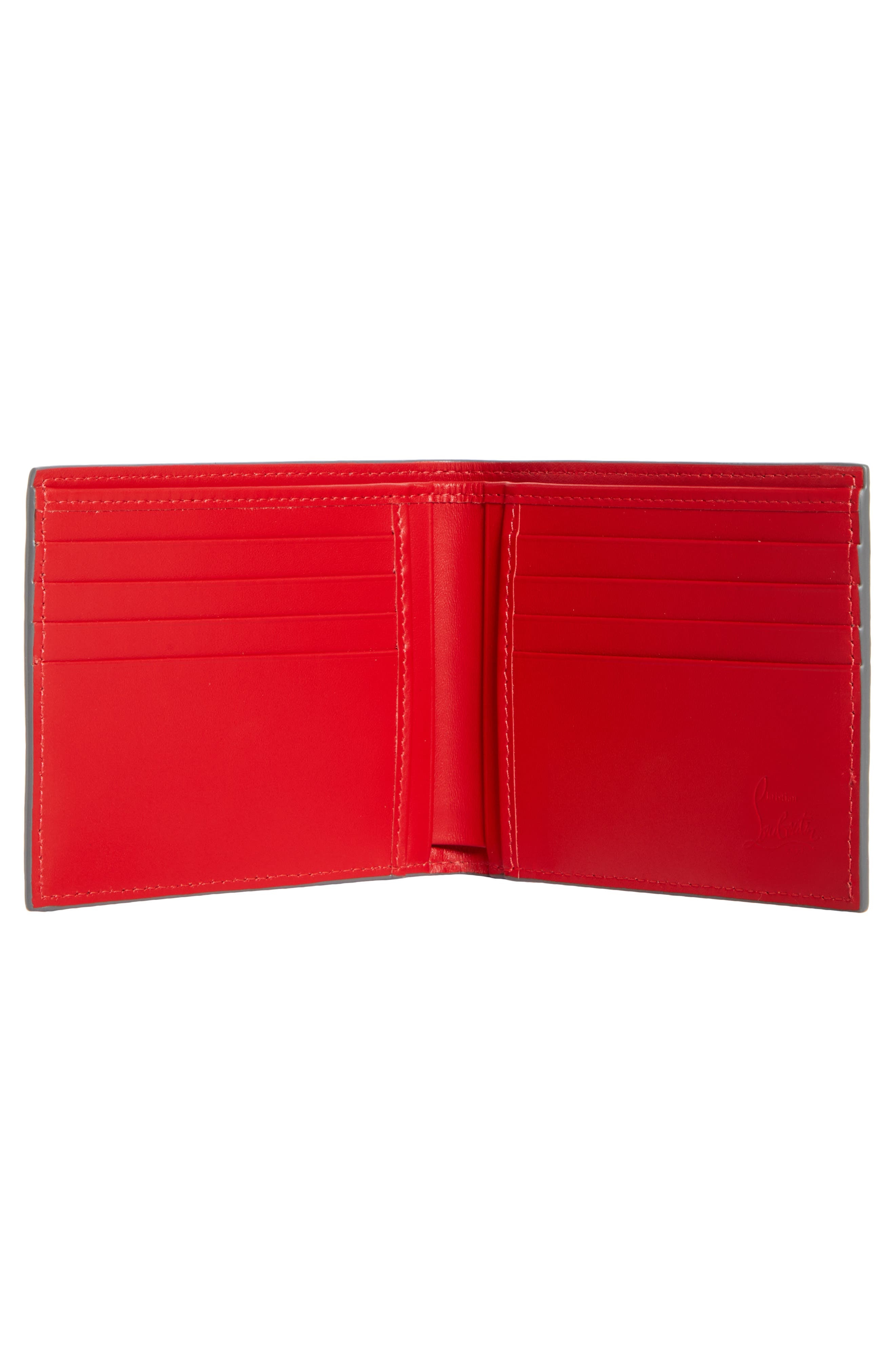Christian Louboutin Funky Studded Leather Bifold Wallet in Smoke Grey at Nordstrom - 2