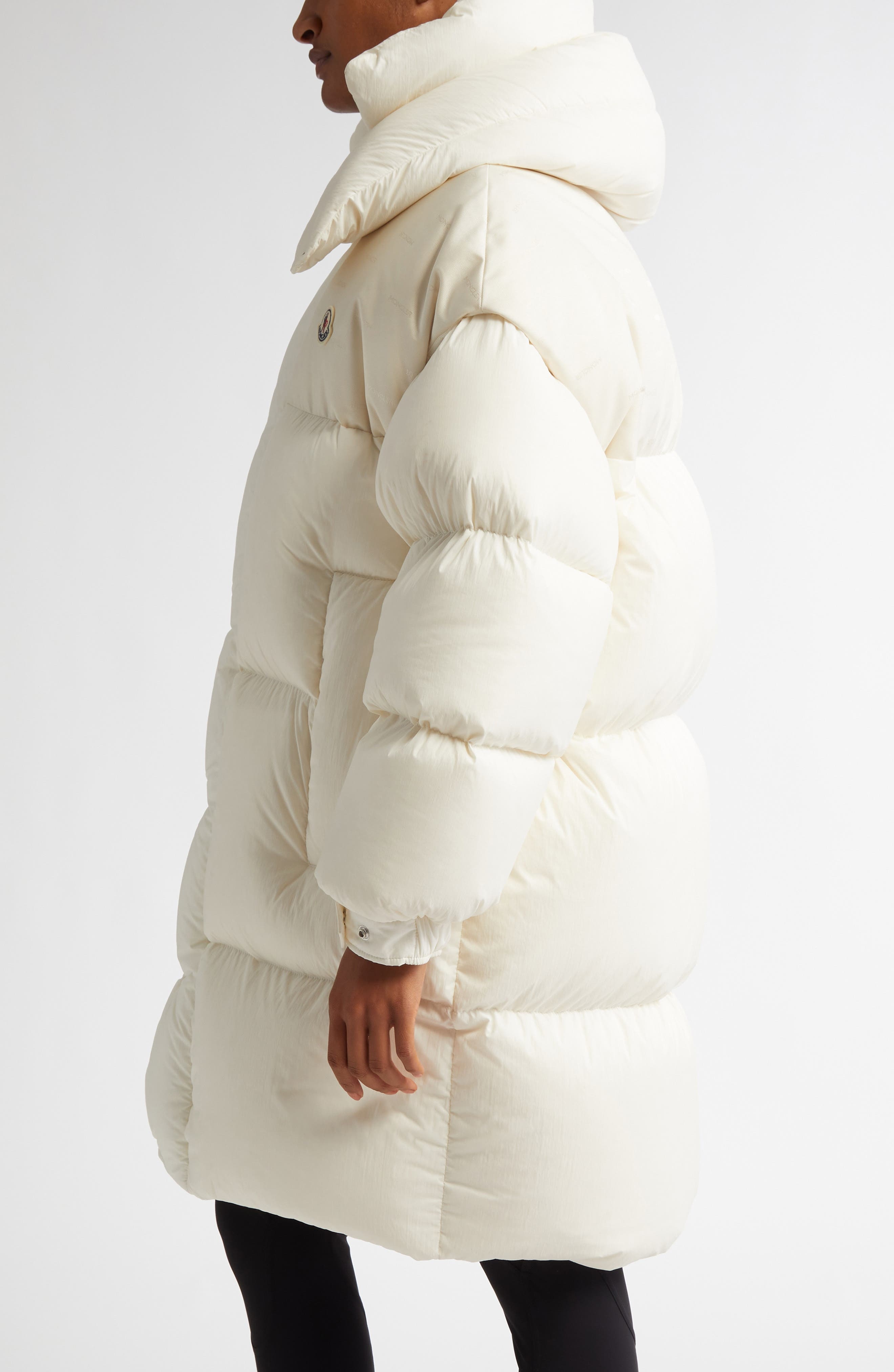 Moncler Verone Longline Down Puffer Parka in Natural at Nordstrom - 5