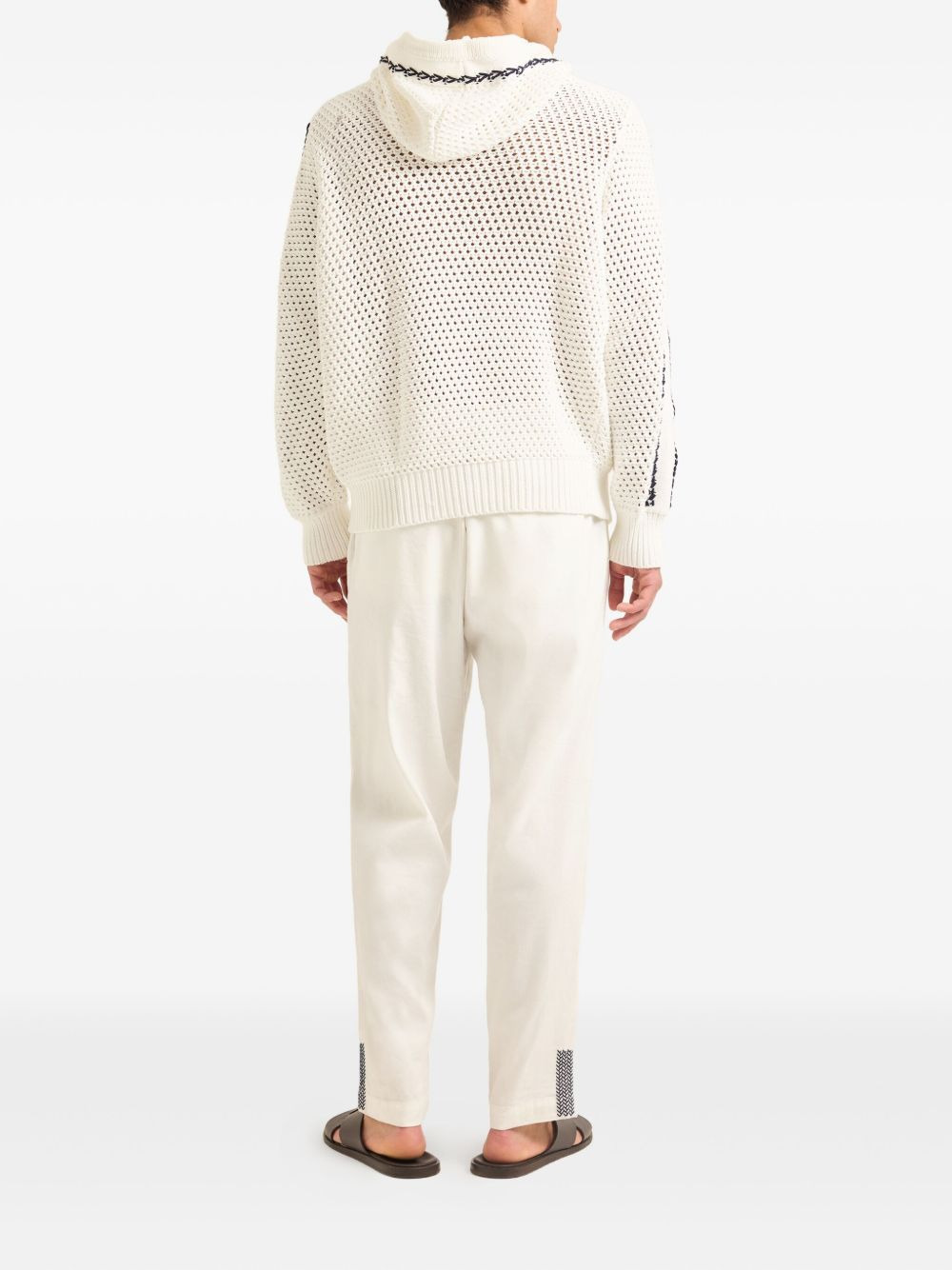 Kirk stitch-detail open-knit hoodie - 3