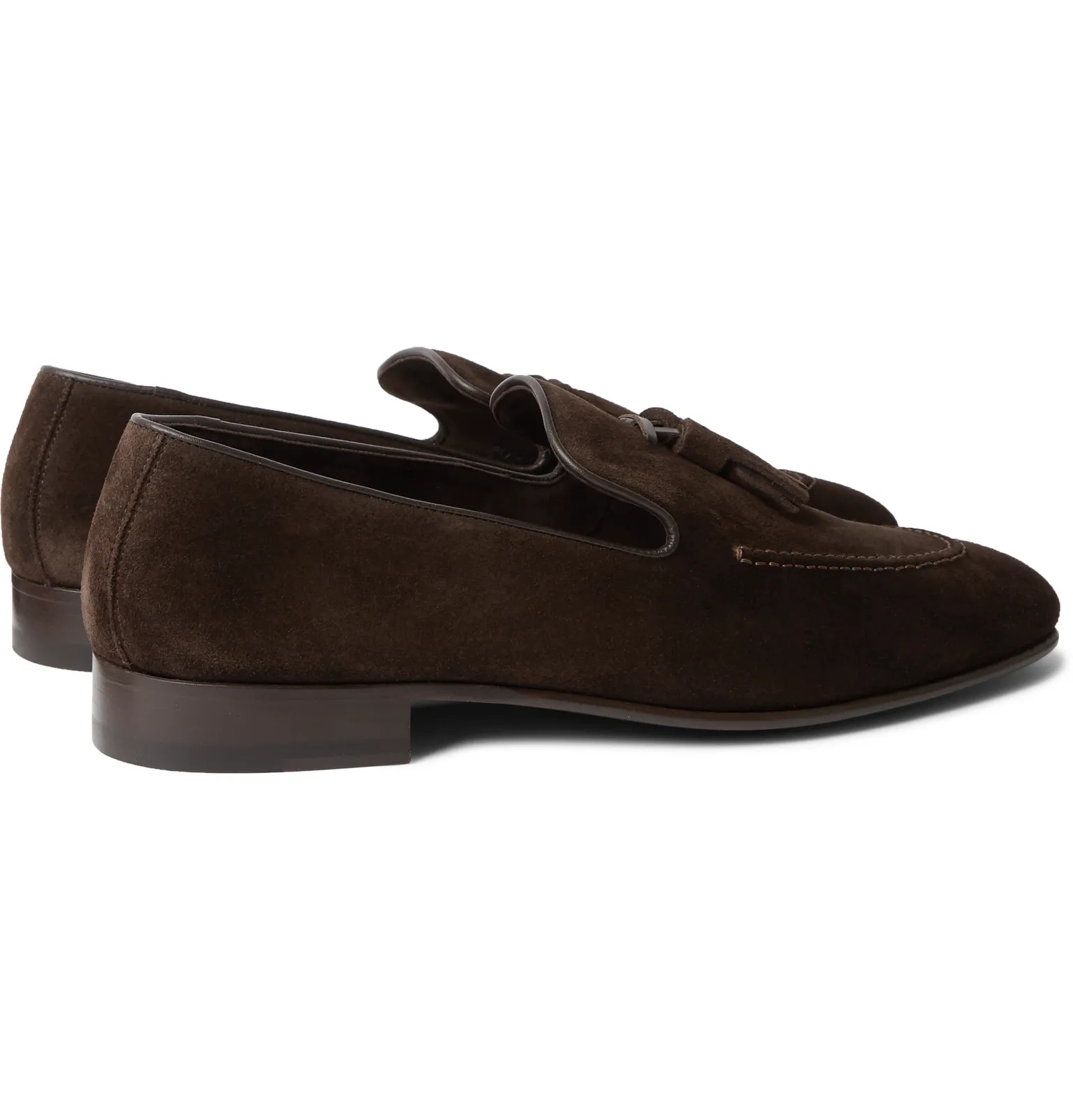 Chester Leather-Trimmed Suede Tasselled Loafers - 11