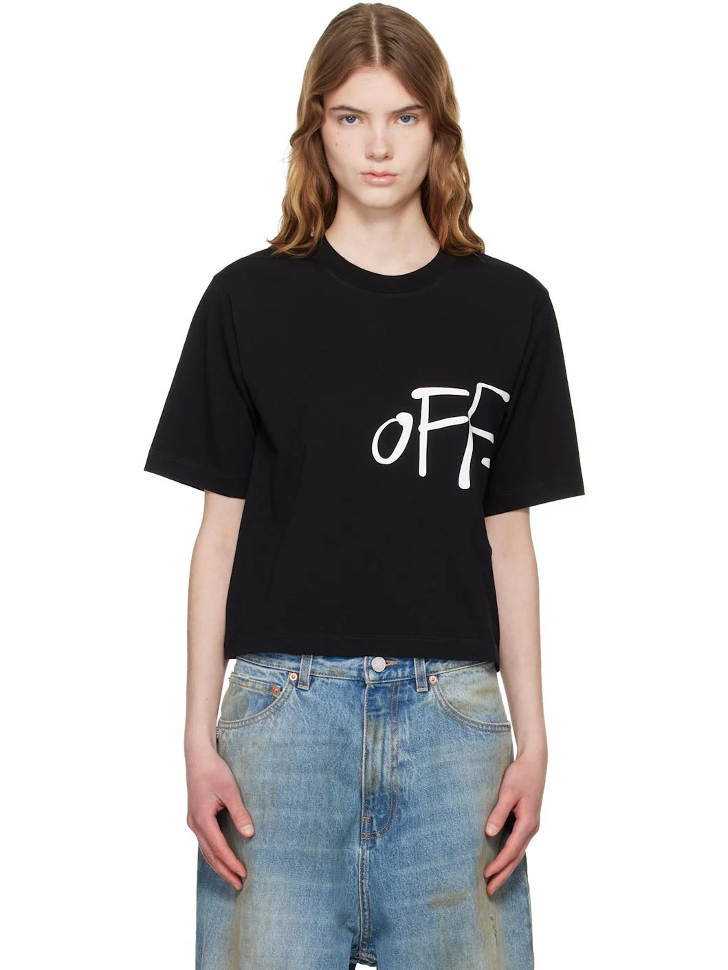 Black 'Off-White' Shared Logo Boxy T-shirt - 1