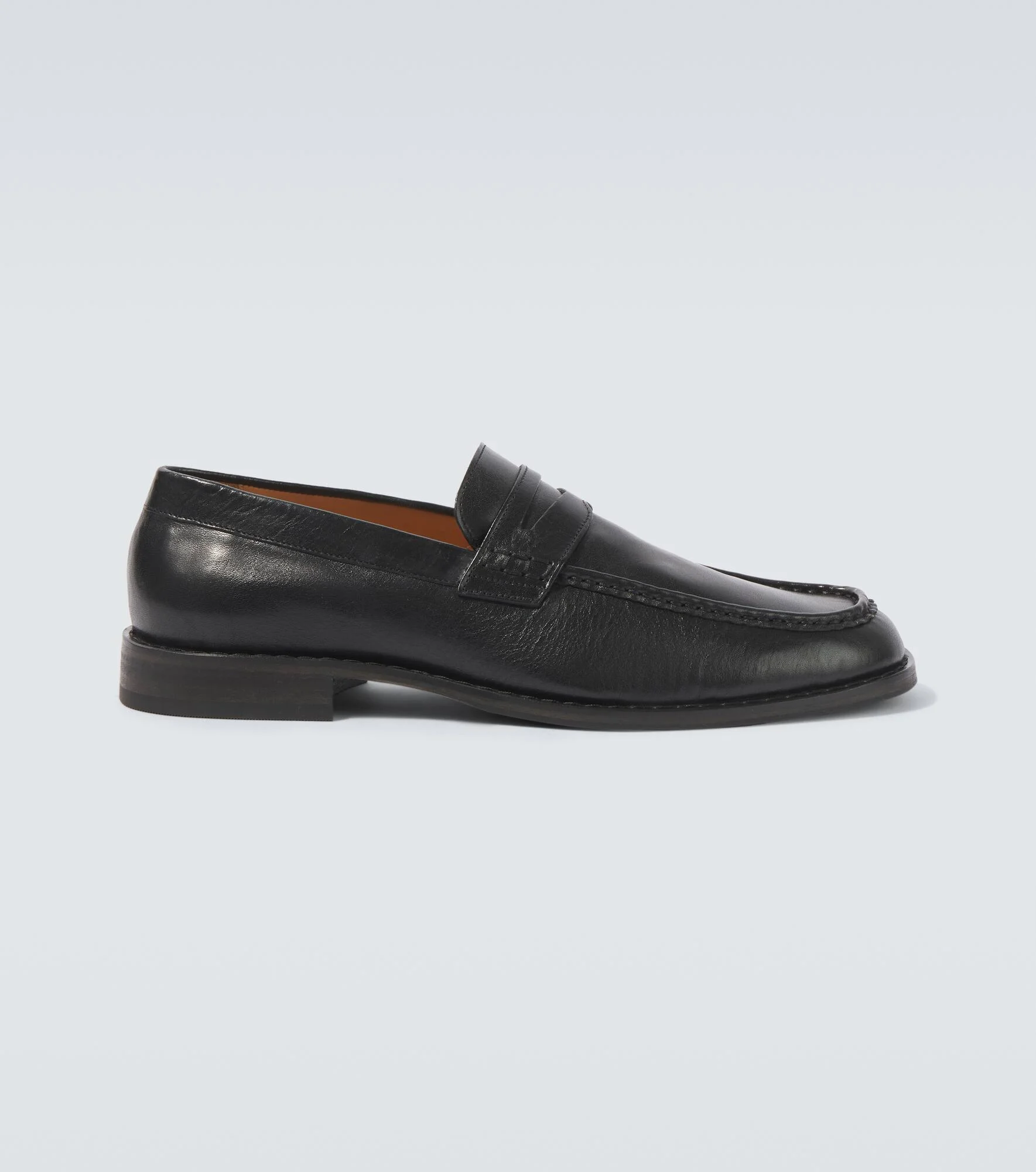 Light leather penny loafers - 1